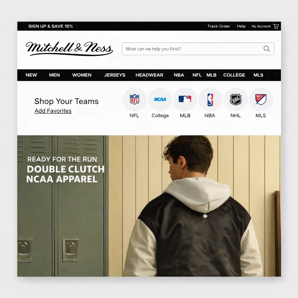 Mitchell & Ness E-Commerce